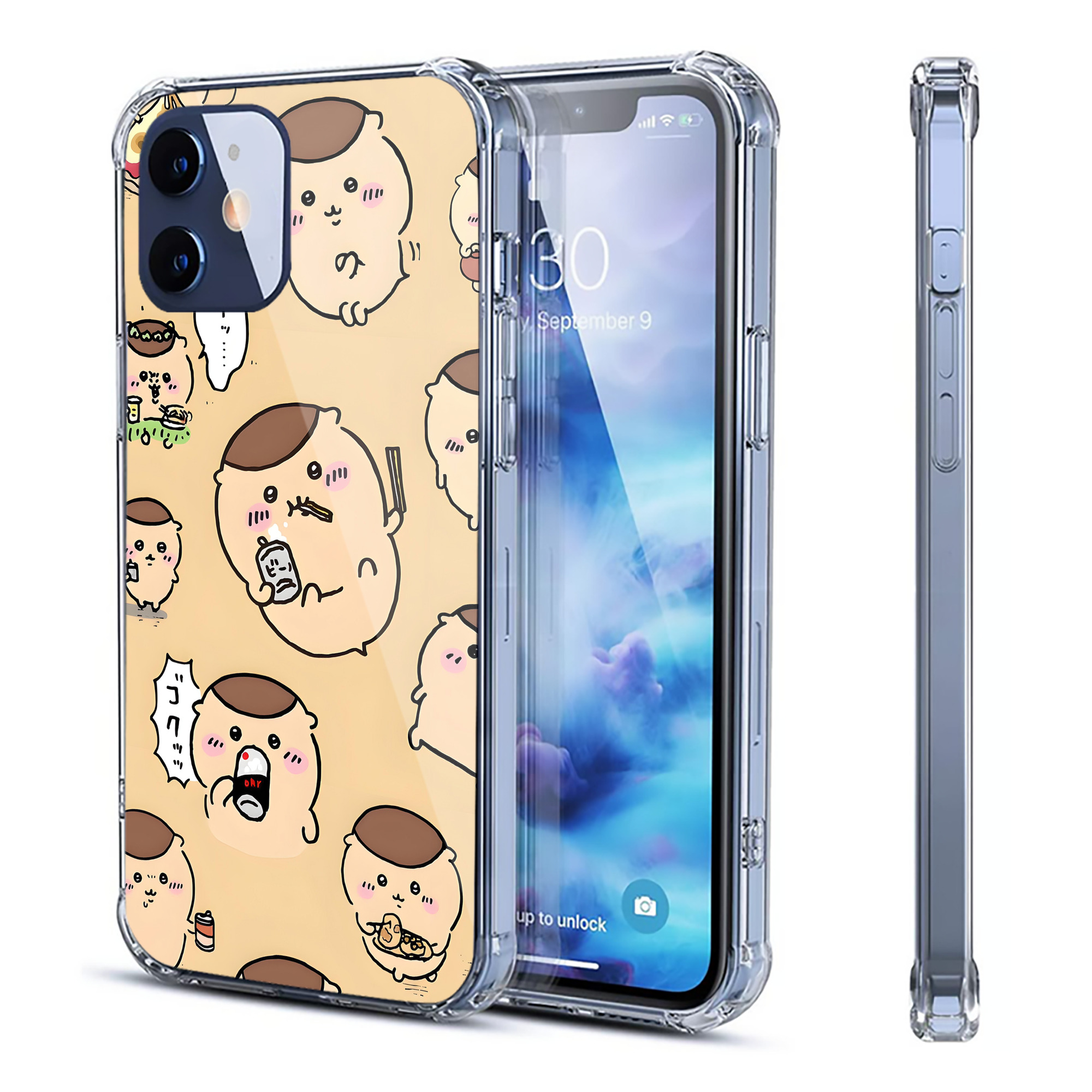 （画像用） ちいかわ Chii-kawa 【iPhone 12シリーズ対応】透明スマホケース（クリアソフトケース）